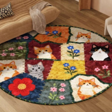 Round No Wash Wipeable Rug For Home Use