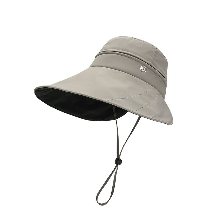 New Summer Vinyl Sun Protection Hat, Windproof Oversized Wide Brim For Women, UV Protection, Versatile For Outdoor Casual Wear