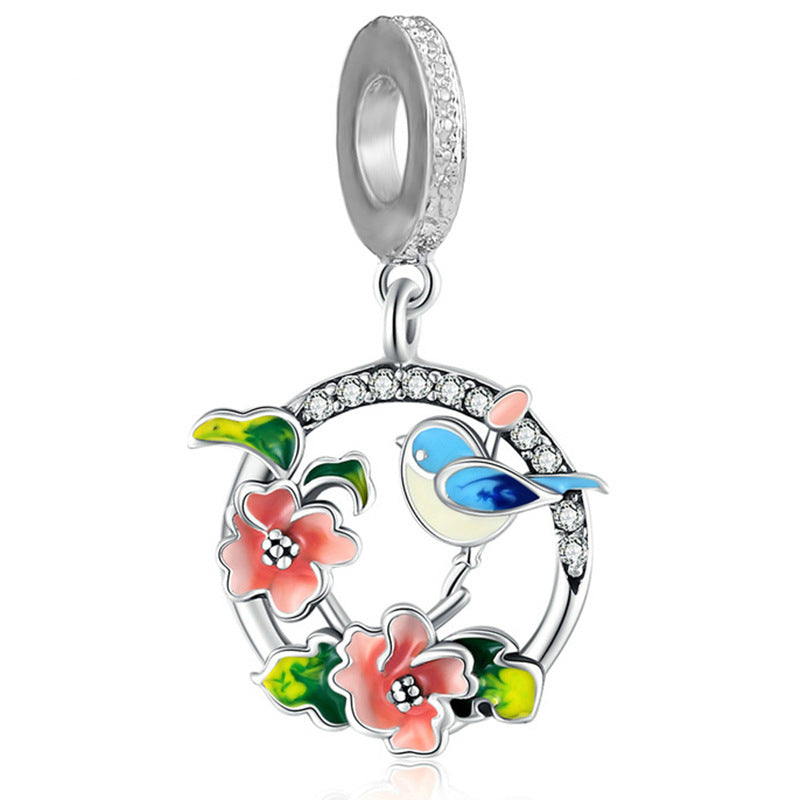 Animal-themed Colorful Heart-shaped Large-hole Beads For DIY Bracelet Accessories