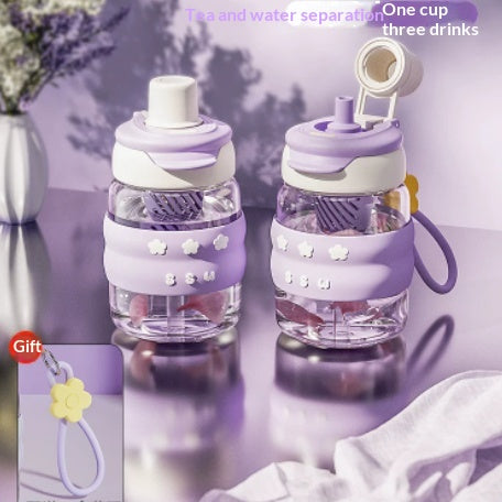 Cartoon Childrens Straw With A Carry Strap Outdoor Portable Direct-drinking Cup