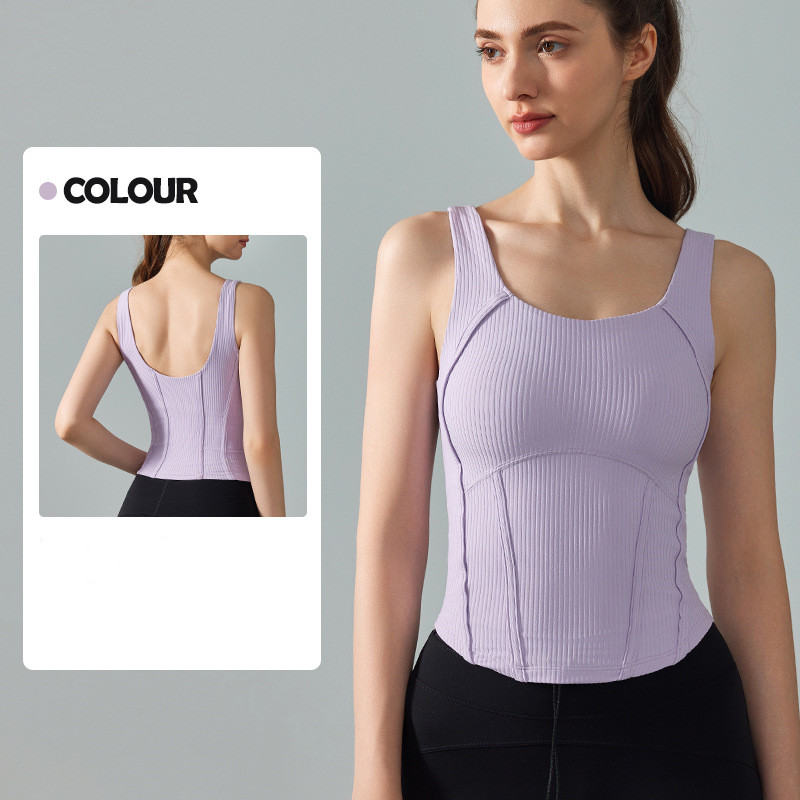 Clothes Yoga Vest Waist Stitching Sports Ladies
