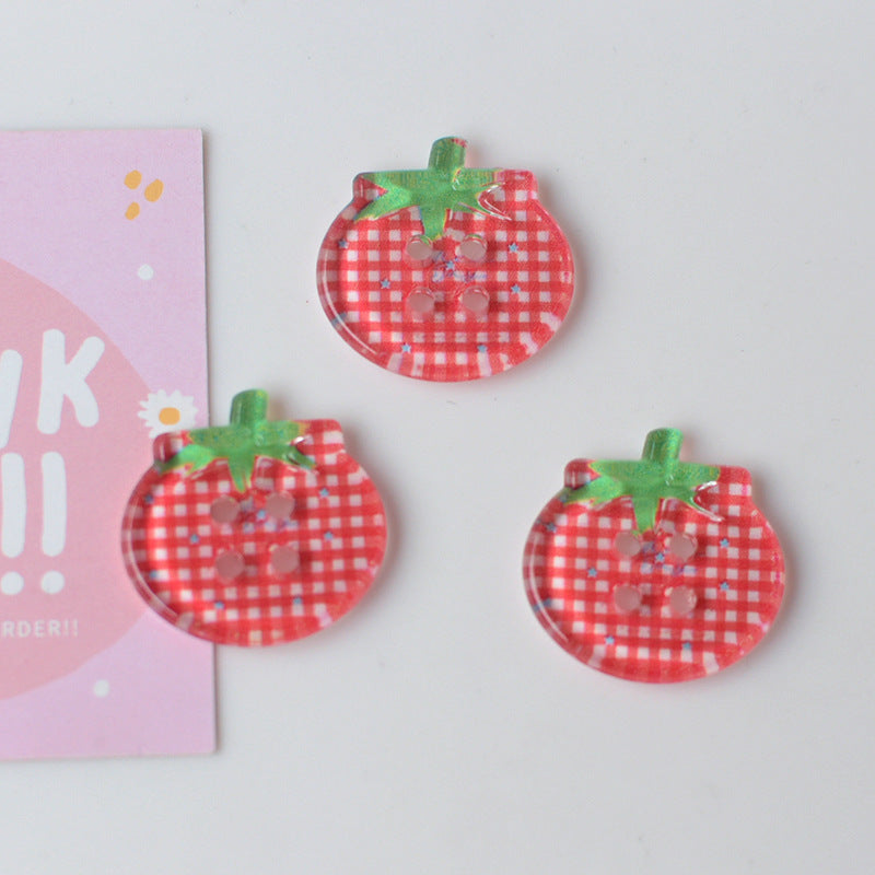 Portable Home Cute Tomato Button Ornament Accessories