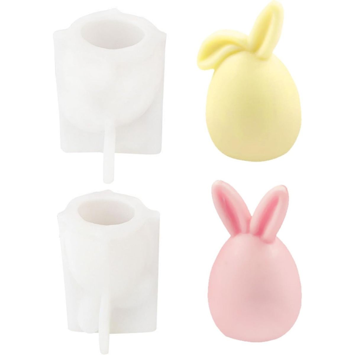 2-Pack Easter Rabbit Silicone Mold,Easter Molds,3D Easter Bunny Silicone Mold, Rabbit Candle Silicone Mold, Easter Eggs Bunny Silicone Mold, Easter Bunny Soap Mold For Candles And Soap, Easter Gifts