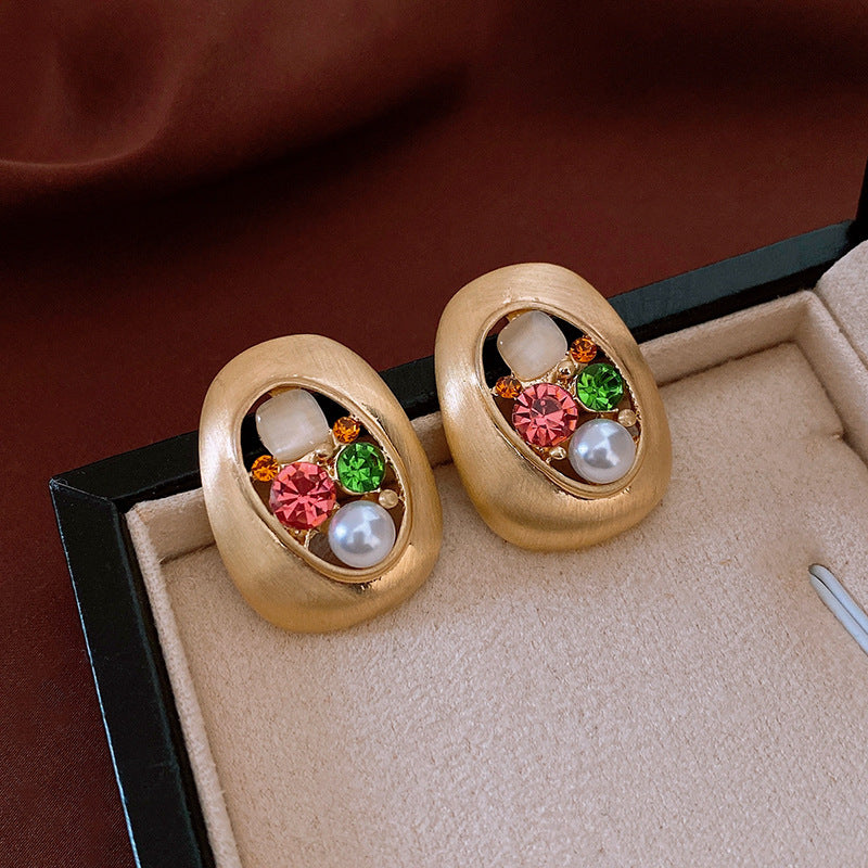 Head Turning Retro CZ Earrings Women Exaggerated Zirconia Vintage Fashion Jewelry