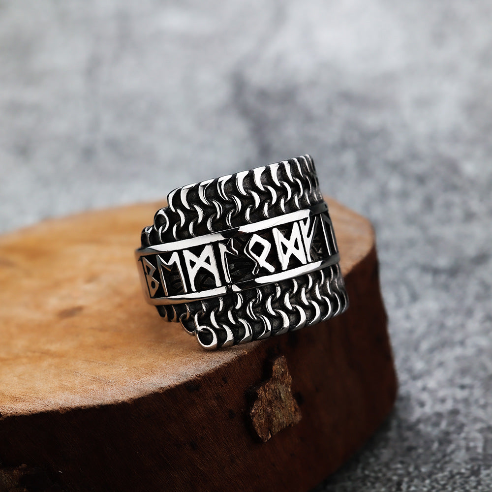 Personalized Rune Viking Mens Fashion Ring