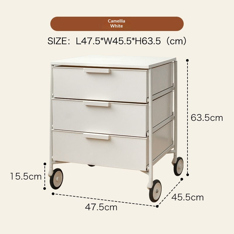 Mobile Storage Cabinet In Cream Tones Home Bedside Table