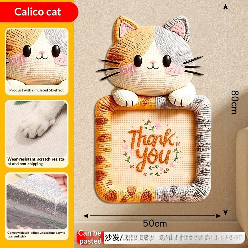 Best-selling Cartoon 5D Cat-scratch Wall Sticker