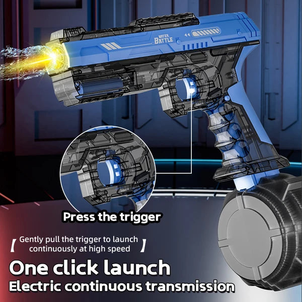 2025 Upgraded Electric Water Gun, With C Charging Function, Transparent Automatic Water Spray Gun, Powerful Power, IP67 Waterproof, Range Up To 26 Feet, Suitable For Children And Adults