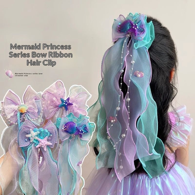 Little Mermaid Childrens Bow Hair Clip
