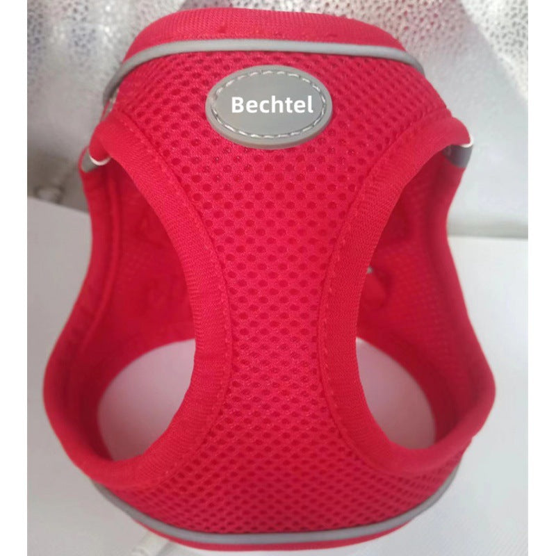 Pet Harness Vest Style Leash - Adjustable Breathable Dog Cat Harness with D-Ring for Walking Training