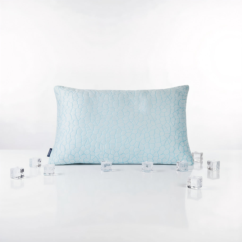 Memory Foam Fabric With A Stone Patterned Cooling Texture Blue Crumb Sponge Pillow