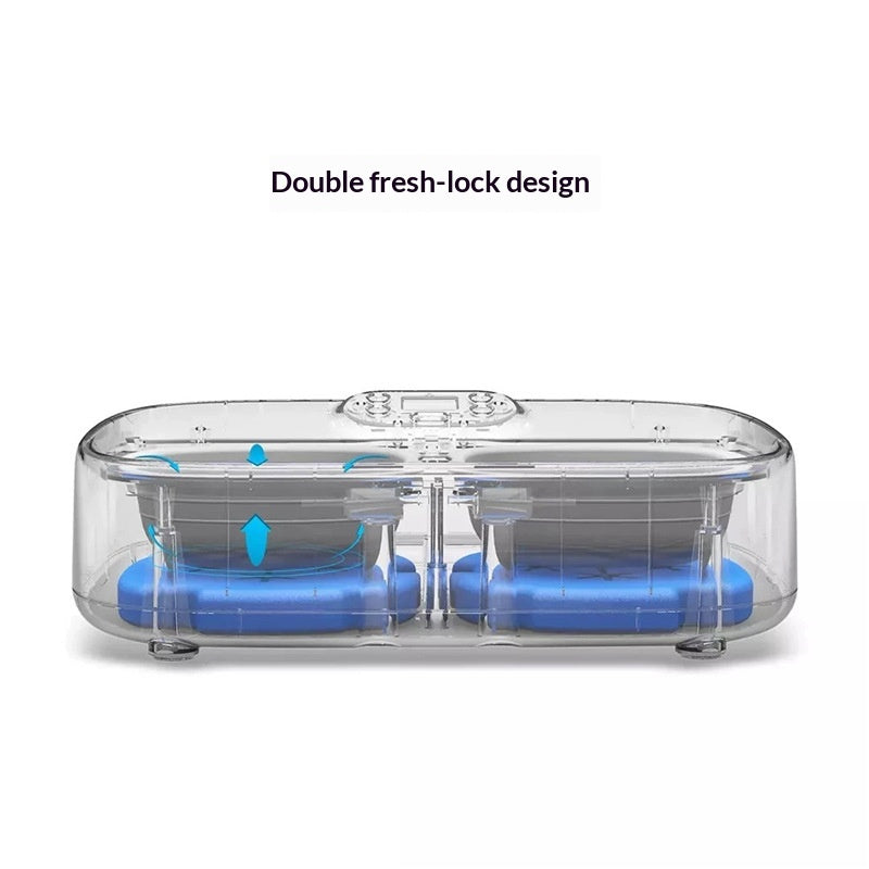 Smart Automatic Dual-Feeding Pet Feeder With Timer