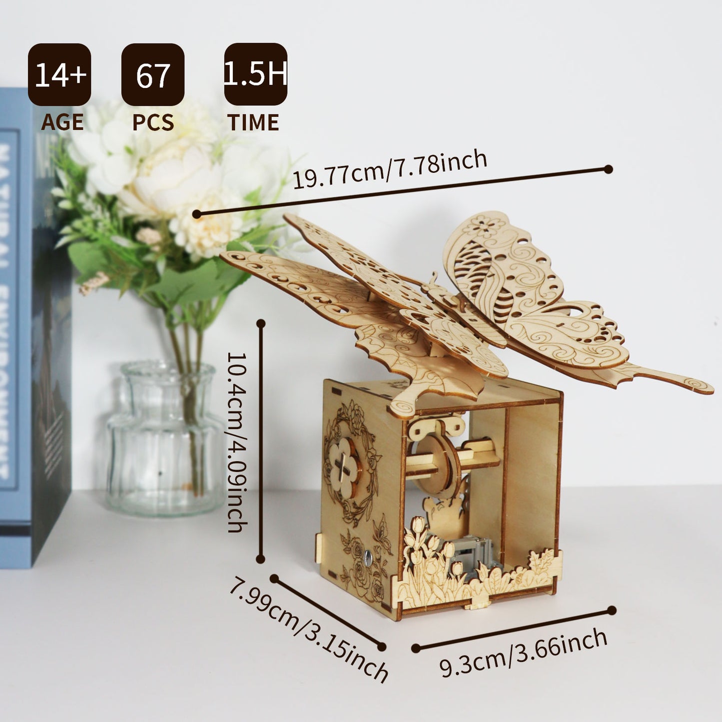 Sales Are Prohibited On The TEMU And SHEIN-MUSIC PARK 3d Wooden Puzzle Hand Butterfly Music Box You Are My Sunshine Handmade Assembly Model Kit Holidays Brthdays Christmas Gifts