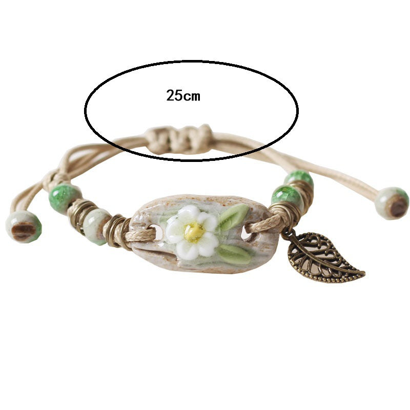 Cute Ceramic Charms And Accessories Creative, Naturally Woven Friendship Bracelets