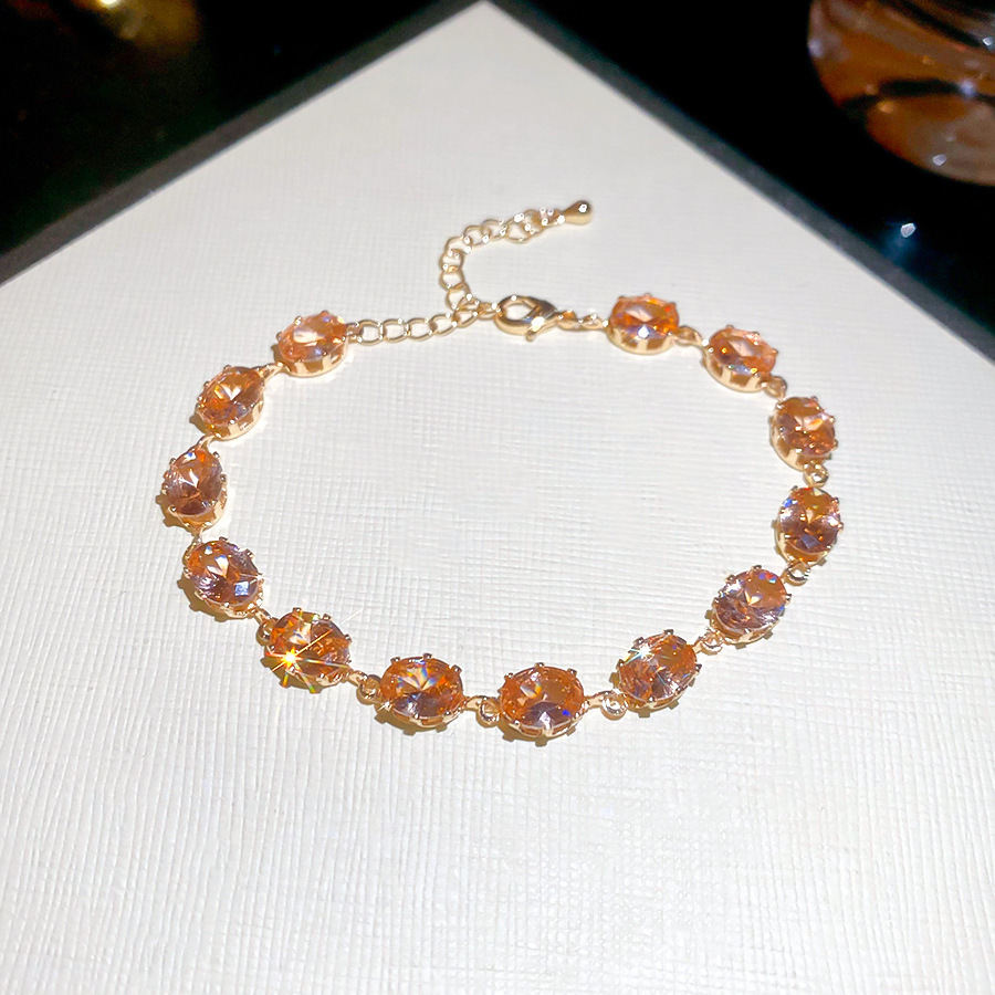 K-fashion Ins Diamond-shaped Cubic Zirconia Bracelet Minimalist Bangle Chic Versatile Fashion Jewelry
