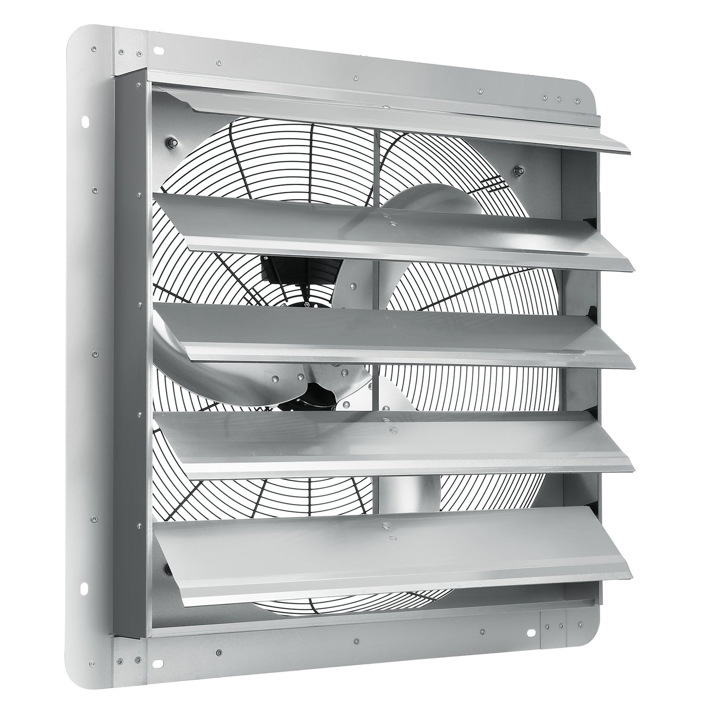 24 Shutter Exhaust Fan, High-speed 3320 CFM, Aluminum Wall Mount Attic Fan With AC-motor, Ventilation And Cooling For Greenhouses, Garages, Sheds, Shops, FCC