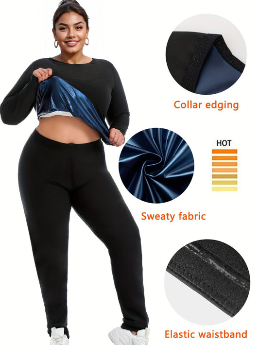 Sauna Sweat Suit For Plus Size Women Men Exercise Weight Loss Gym Fitness Workout