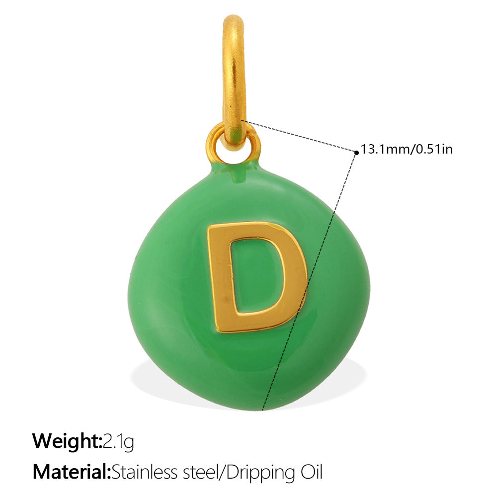 Dopamine Color Blending 26 Letter Bead Bead Pendant - Stainless Steel - Suitable For DIY Hand Chains And Necklaces Accessories
