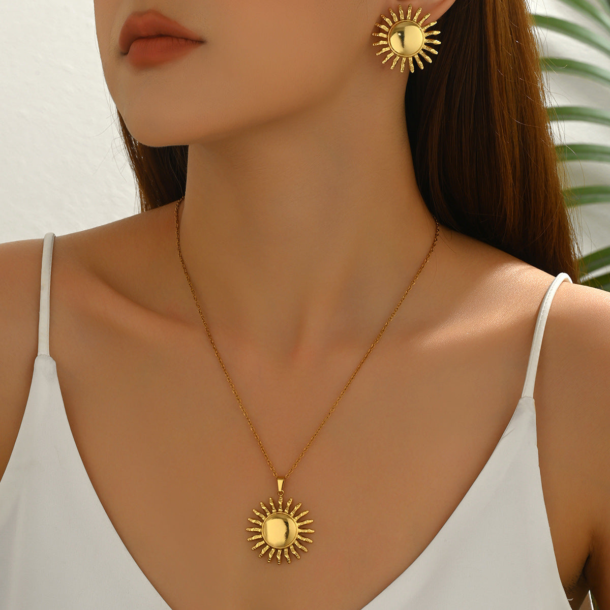European American Cross-border Women Jewelry Set, Multi-element Long Pendant Necklace & Versatile Luxury Drop Earrings, Niche Daily Fashion Accessories For Ladies