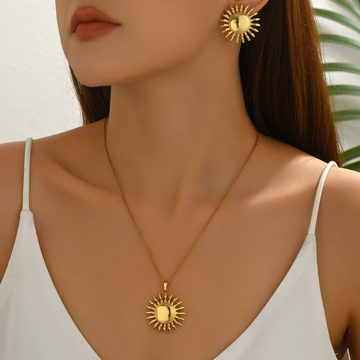 European American Cross-border Women Jewelry Set, Multi-element Long Pendant Necklace & Versatile Luxury Drop Earrings, Niche Daily Fashion Accessories For Ladies
