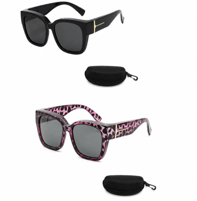 Korean-style Oversized Myopia Glasses With A Leopard Print For A Premium Look
