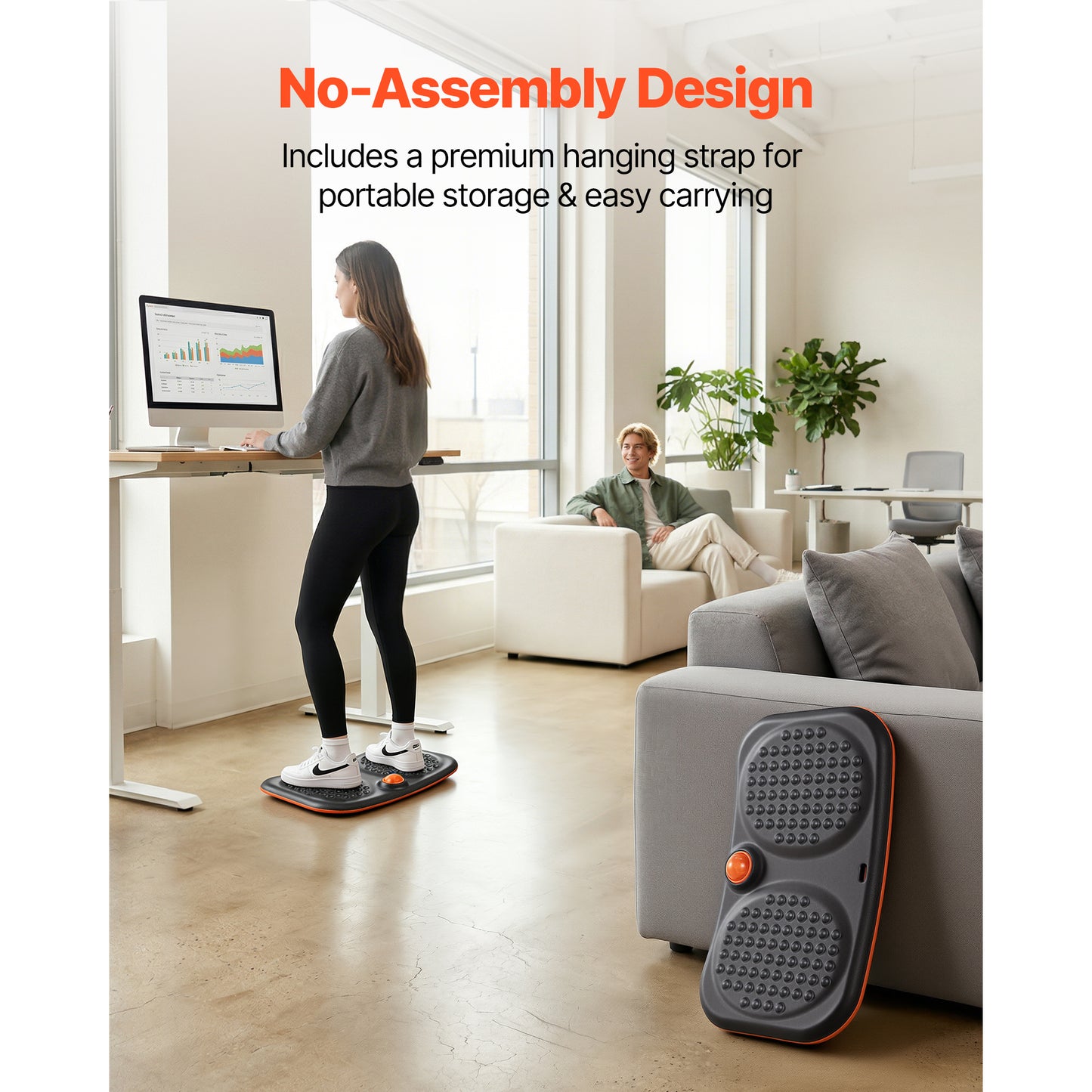 Balance Board, Wobble Board Trainer For Adults, Premium Balance Training Equipment Rocker, Compact & Lightweight For Core Workouts, Standing Desk Exercise, Home Gym, Office, Workstation, Black