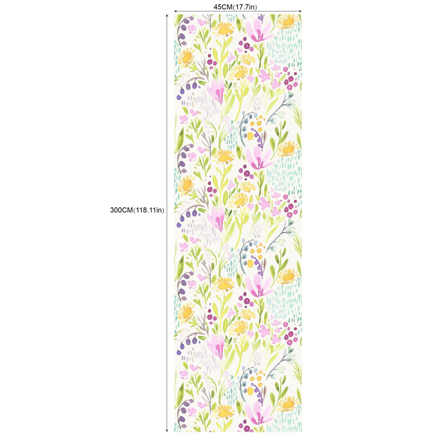 Removable Green Plants And Flowers Seamless Self-adhesive Wall Decor
