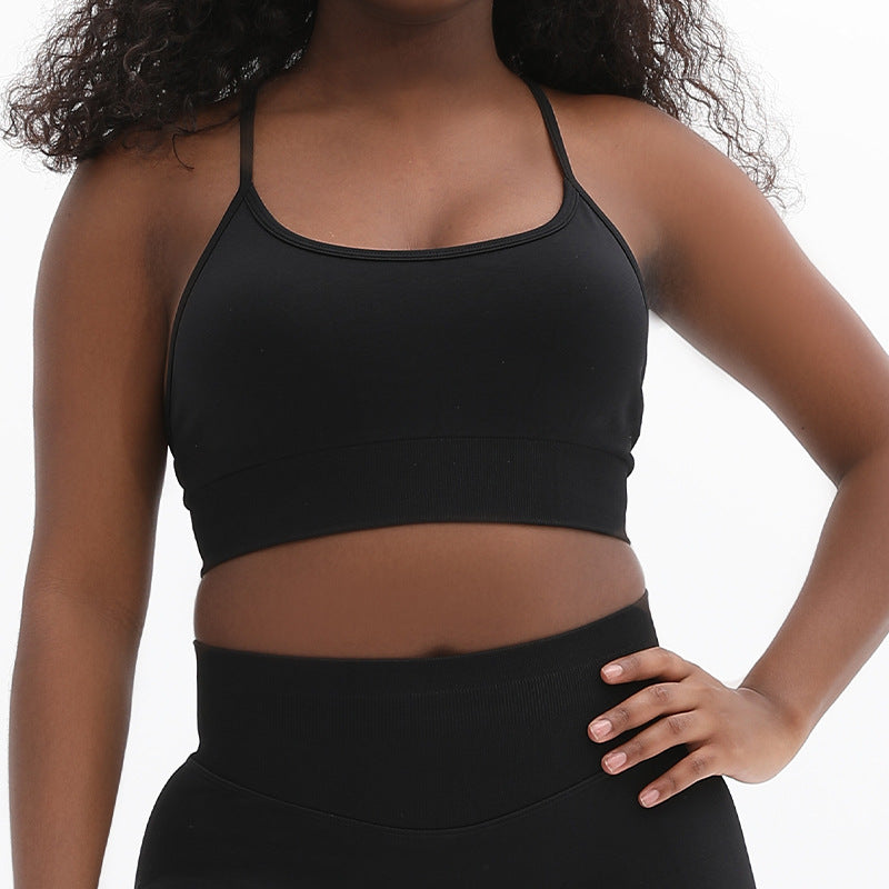 New Seamless Cross Beauty Back And Push Up Spaghetti Strap Camisole Bra