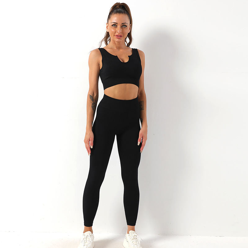 European And American Quick-drying Seamless Shockproof Sports Bra Yoga Vest Yoga Pants