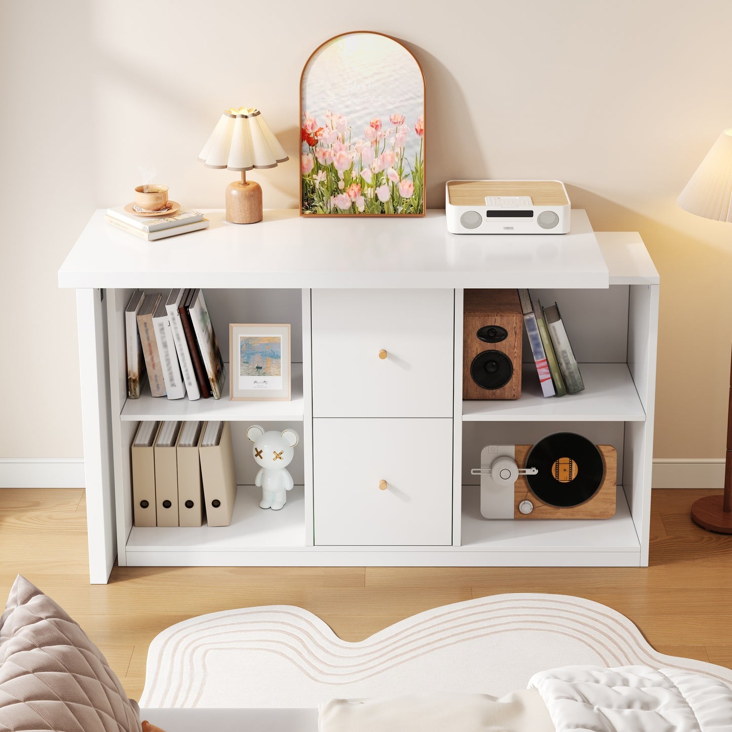 Modern L-shaped Corner Desk 120X50X78 130X35 Cm  Can Be Mounted On Both Sides  Left Right , Reinforced Table Top And Legs, With 2 Drawers And Open Storage Compartments- Corner Desk, Desk