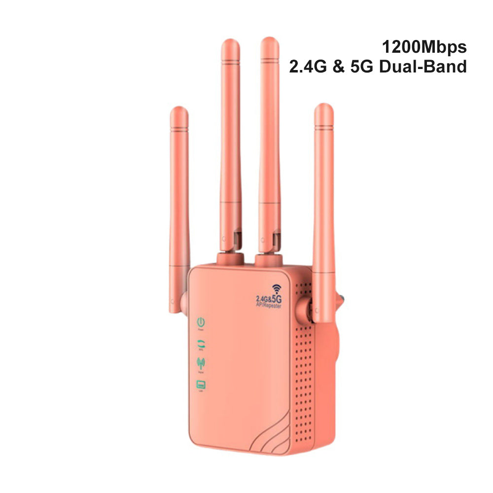 300Mbps 1200Mbps WiFi Repeater, 2.4GHz 2.4GHz&5GHz, Single-Band Dual-Band WiFi Extender Booster, 4 Antenna, AP Repeater Mode, For Home And Office, Anyroom, White Blac Pink Yellow, Christmas Gifts