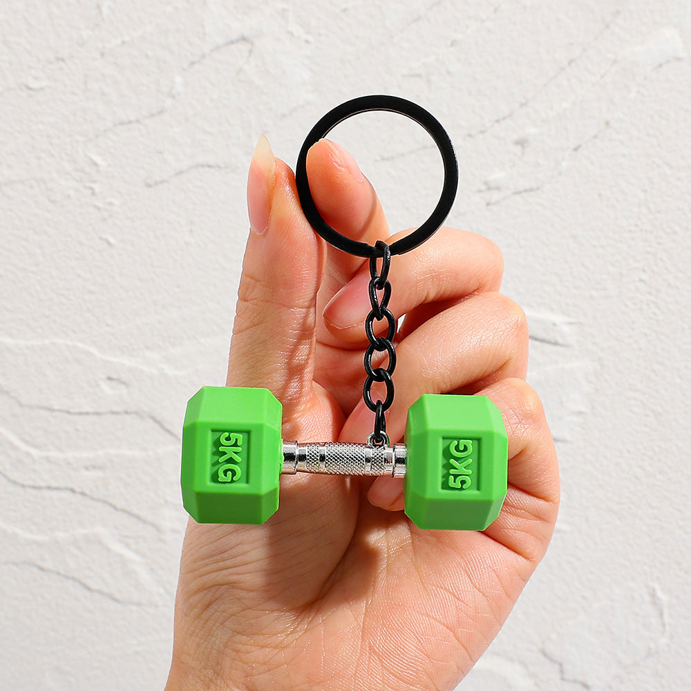 Fitness Dumbbell Keychain Pendant Couples Car  Bag Key Chain  Sports Charm Ornament