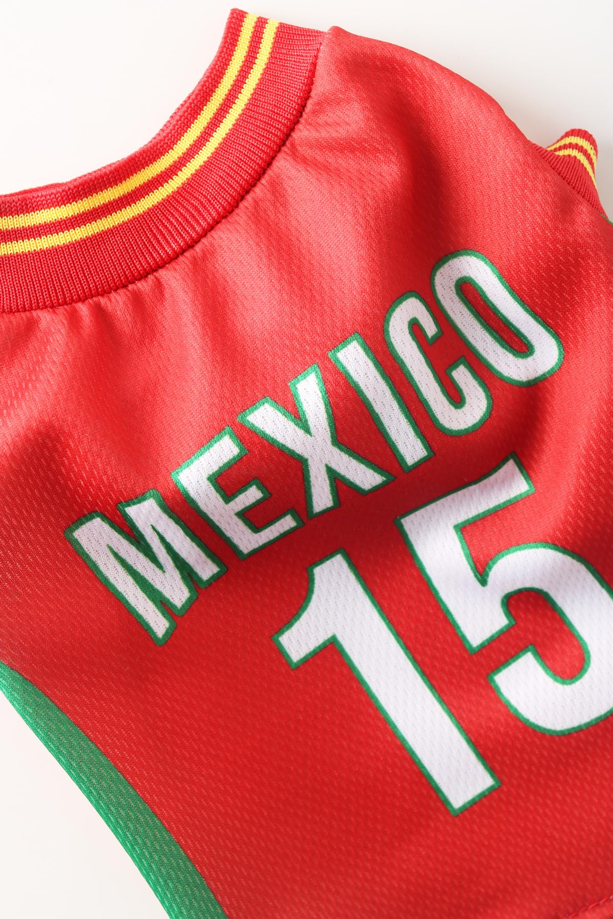Mexico Pet Dog Jersey Costume, Summer Cooling Mesh Fabric, Soccer Sportswear Team Jersey, Lightweight Football Casual Clothes For Small Dogs