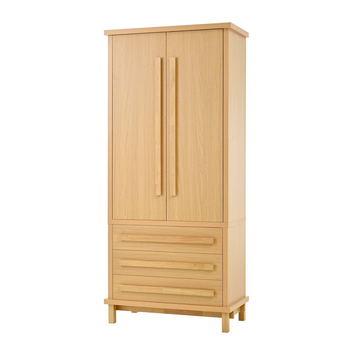70  Kitchen Pantry Cabinet With 2 Cabinet Shelves,Luxurious Wooden Cupboard With 6 Door Shelves And 3 Drawers For Kitchen, Dining Room,Natural
