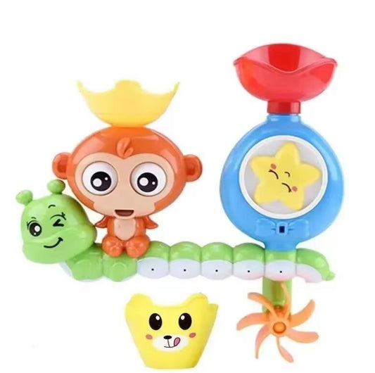 Monkey Rotating Water Wheel Toy Baby Bath Play Toy For 0-3 Years Old