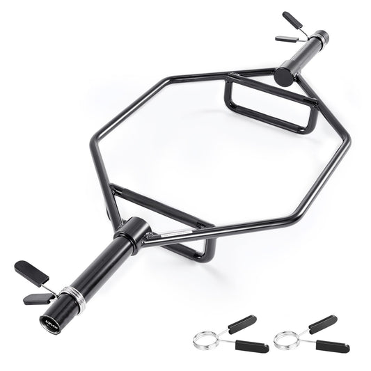 Trap Bar Hex Bar, 2-Inch Hex Barbell, 800 LBS Capacity Shrug Bars With Knurled Grips, Weightlifting And Strength Training Equipment, Home Gym For Squats, Deadlifts, Shoulder Presses, Black