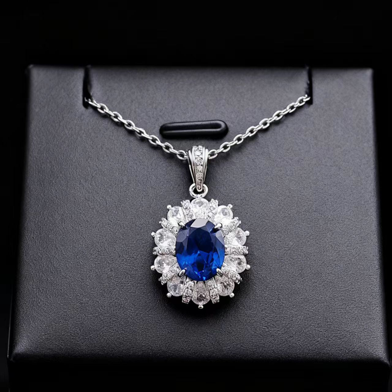 2025 New Sunflower Sapphire Emerald Jewelry Set Ring Earrings Pendant Full Diamond Fashion Necklace For Women