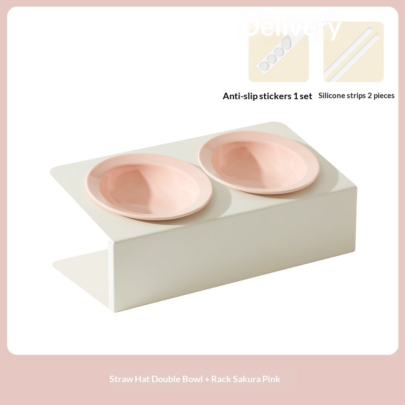 Elevated Neck-supporting Spill-proof Food And Water Bowl For Cats And Dogs