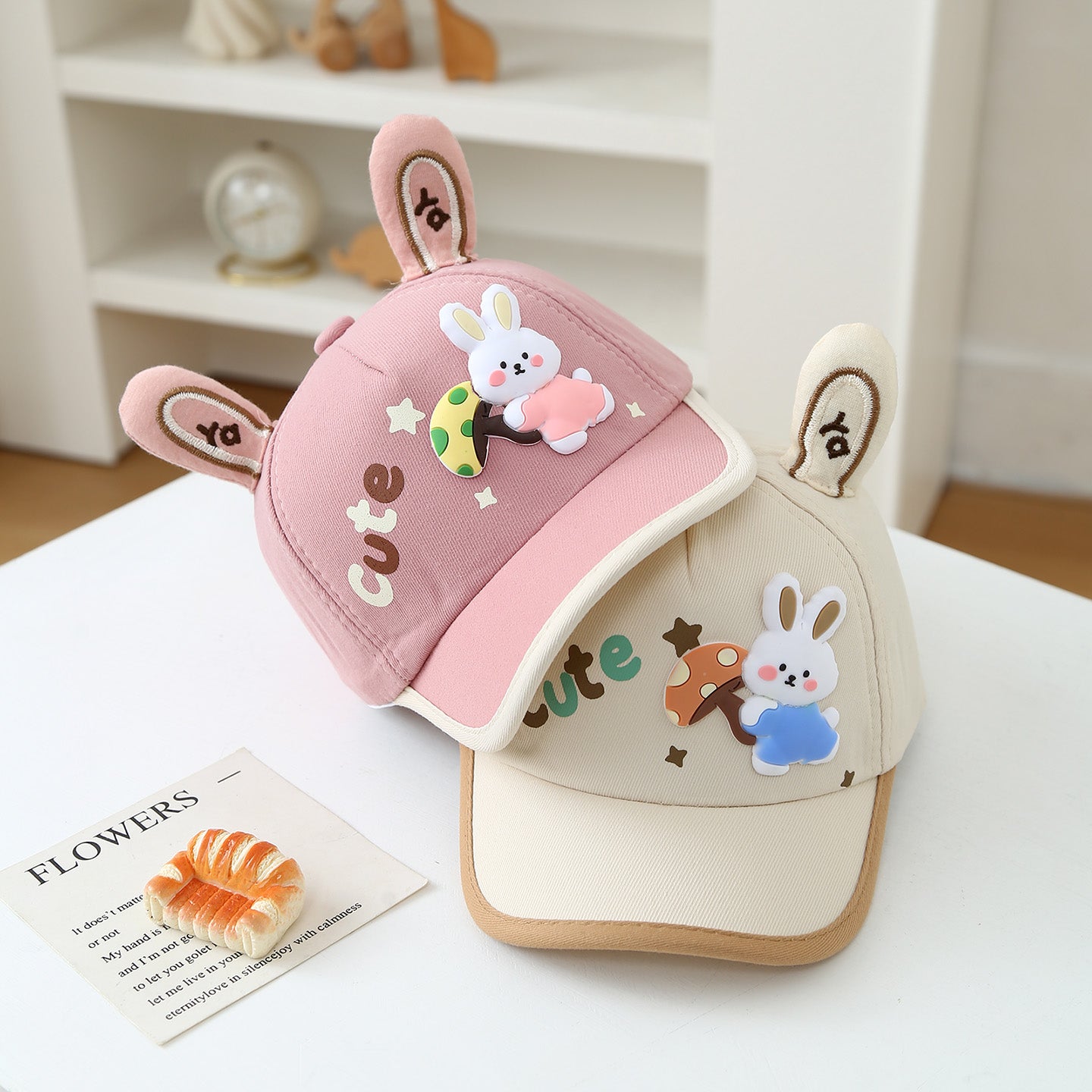 New Children's Hat - Korean Style Baby Three-dimensional Rabbit Ears Cartoon Mushroom Rabbit Baseball Cap For Both Boys And Girls For Outings