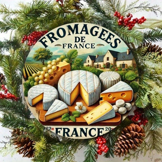 Vintage French Cheese Tin Sign, Retro Food Theme Metal Wall Art
