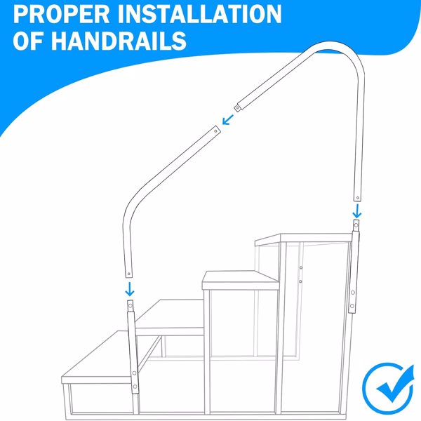 RV Step Stool,4 Step Ladder,Hot Tub Steps With Handrail,Portable Pool Ladder,660Lbs Heavy Duty Ladder Shelf Outdoor Mobile Home Stairs For Camper-Porch-SPA Pool-Pet Stairs
