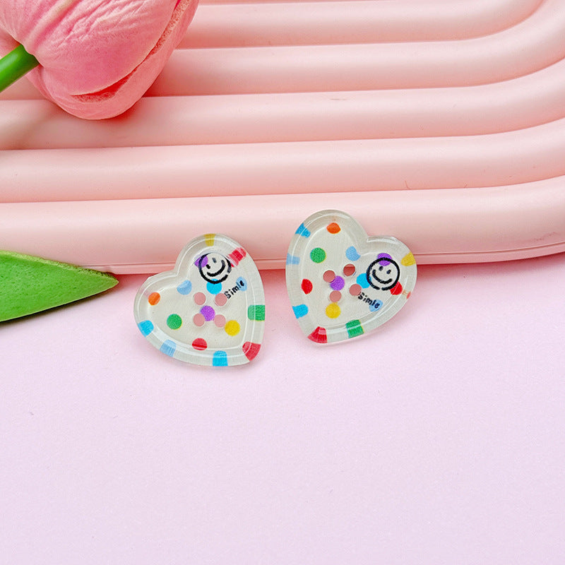 Four-hole Heart Button DIY Accessories