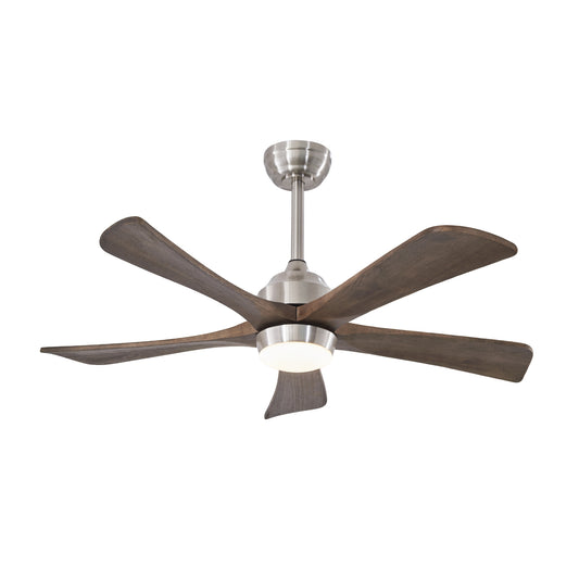 42  5PCS Solid Wood Blades Ceiling Fan With Lights Remote Control,Quiet DC Motor 3 Blade Ceiling Fans 6 Speed Levels,Reversible Ceiling Fan,for Patio Living Room,Bedroom,Office,Indoor. Stain Nickel