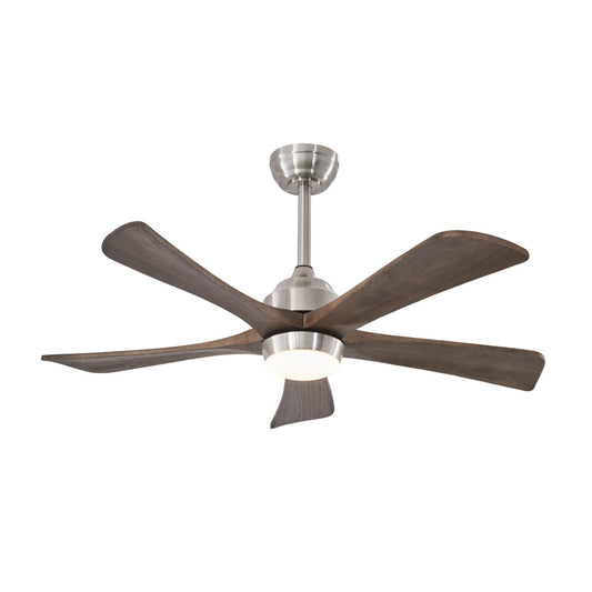 42  5PCS Solid Wood Blades Ceiling Fan With Lights Remote Control,Quiet DC Motor 3 Blade Ceiling Fans 6 Speed Levels,Reversible Ceiling Fan,for Patio Living Room,Bedroom,Office,Indoor. Stain Nickel