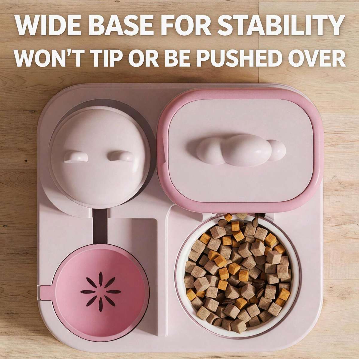 2 In 1 Automatic Pet Feeder And Water Dispenser, Large Capacity 2300ML Feeder & 1000ML Water Bowl, Gravity Refill Anti Spill Stable Pet Food Water Bowl For Cats Dogs, Yellow Pink Green Available