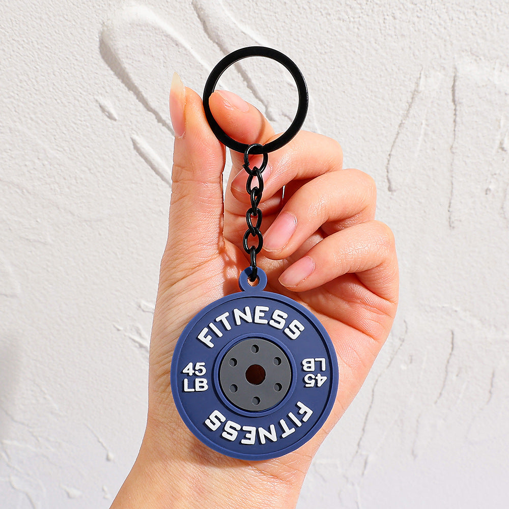 Fitness Dumbbell Keychain Pendant Couples Car  Bag Key Chain  Sports Charm Ornament