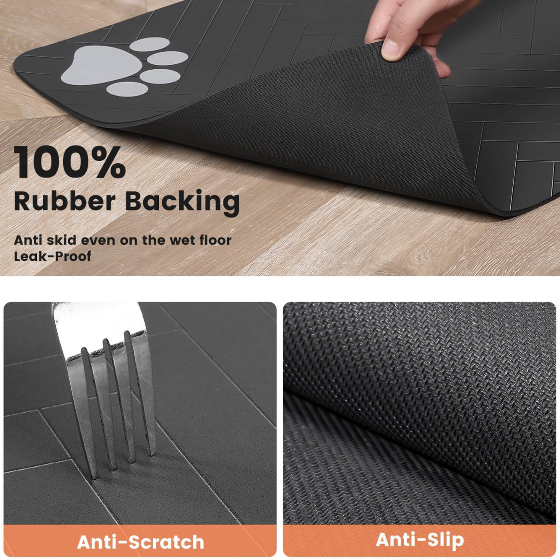 Pet Feeding Mat Absorbent Pet Placemat For Food And Water Bowl With Waterproof Rubber Backing Quick Dry Water Dispenser Mat For Dog And Cat