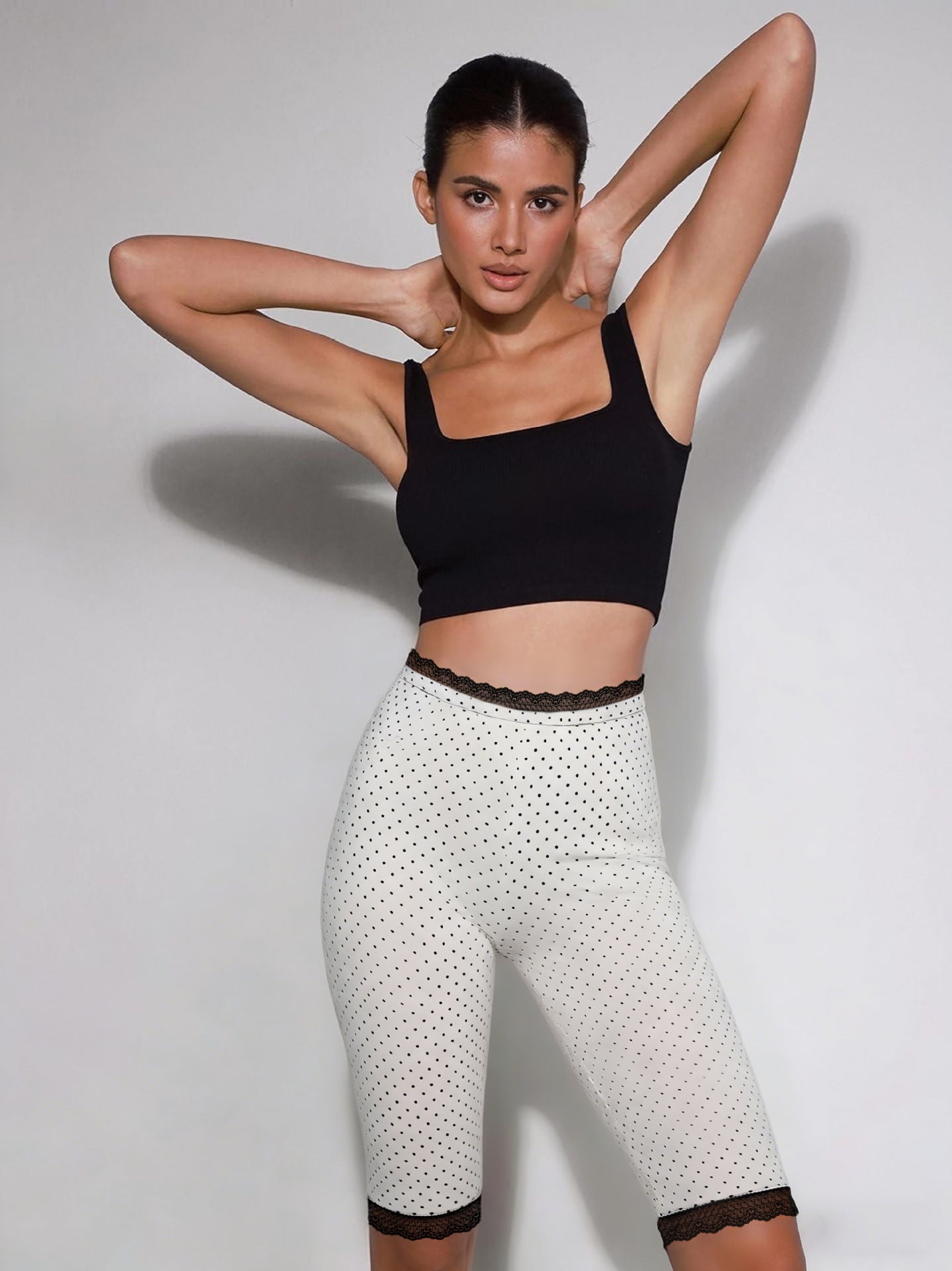 Womens Casual Sporty Fitness Bootcut Pants With Hip-Lifting Design, Printed Lace