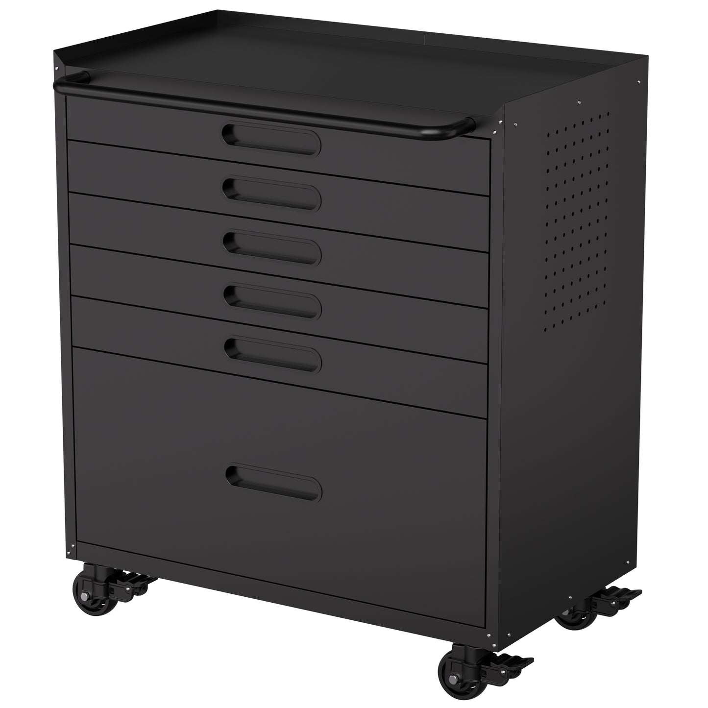 34.3  Rolling Tool Chest With 6 Drawers - Mobile Garage Cabinet Organizer, All-Drawer Design For Small Parts & Tools, Heavy Duty Steel Construction