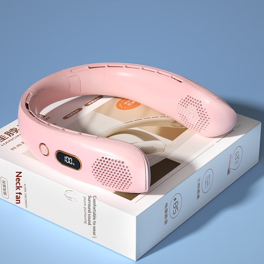Foldable USB-Charging Digital Display Neck Fan